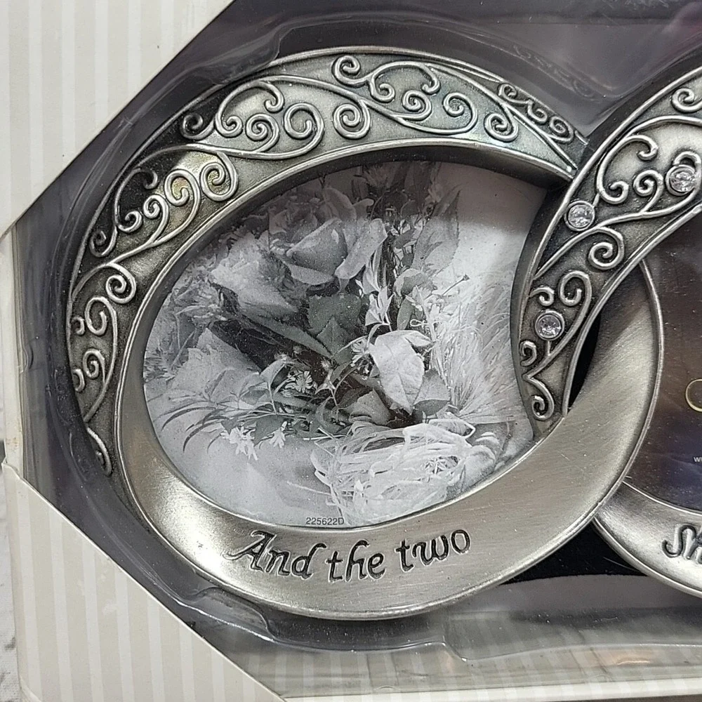Fetco Picture Frame‎ Pewter Wedding Double Rings Two Shall Become One New